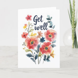 Tarjeta Festiva Obtén buenos toldos de flores de color acuático