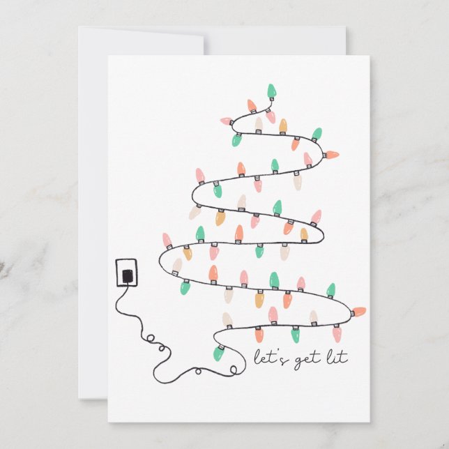 Tarjeta Festiva Obtengamos Navidades De Citas Ligeras (Anverso)