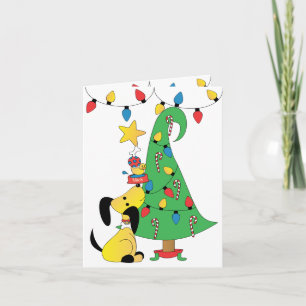 Tarjeta Festiva Obteniendo la estrella arriba
