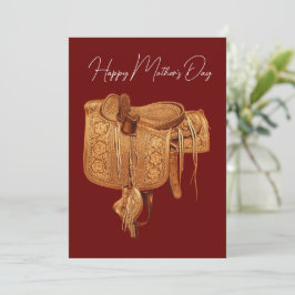 Tarjeta Festiva Occidente, Vintage, Saddle, País, Día de la Madre