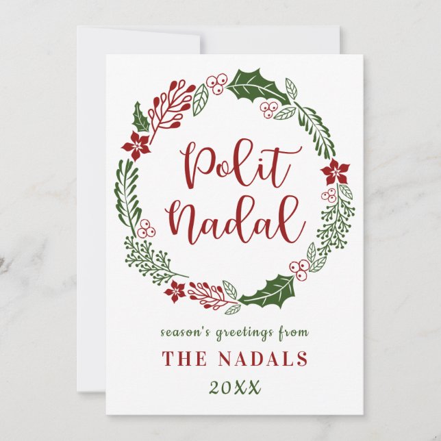 Tarjeta Festiva Occitano Feliz Navidad, Personalizado (Anverso)