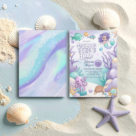 Tarjeta Festiva Océanos de la sirena divertida cumpleaños V1 ID114