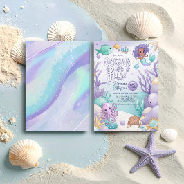 Tarjeta Festiva Océanos de la sirena divertida cumpleaños V2 ID114