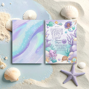Tarjeta Festiva Océanos de la sirena divertida cumpleaños V2 ID114