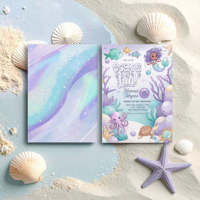 Tarjeta Festiva Océanos de la sirena divertida cumpleaños V2 ID114 (Subido por el creador)