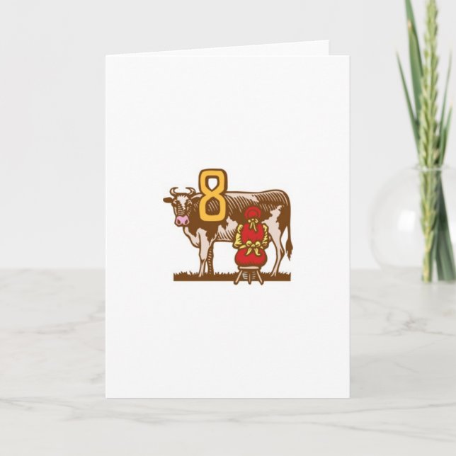 Tarjeta Festiva Ocho mucamas a-Milling (Anverso)