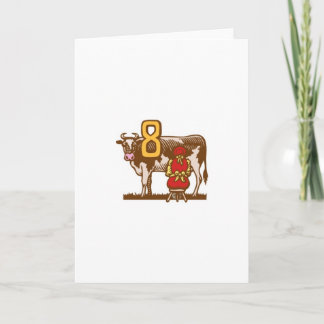 Tarjeta Festiva Ocho mucamas a-Milling
