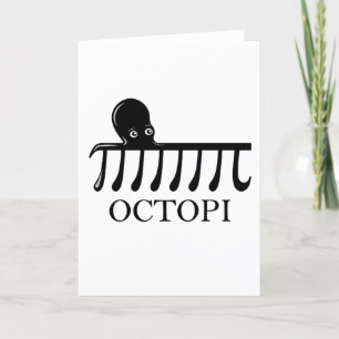 Tarjeta Festiva Octopi - Graciosa Matemática del pulpo Pi