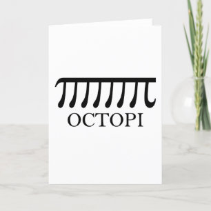 Tarjeta Festiva Octopi - Graciosa Matemática del pulpo Pi