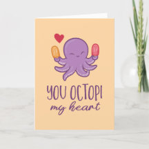 Octopi mi El día de San Valentín cómico del pulpo 