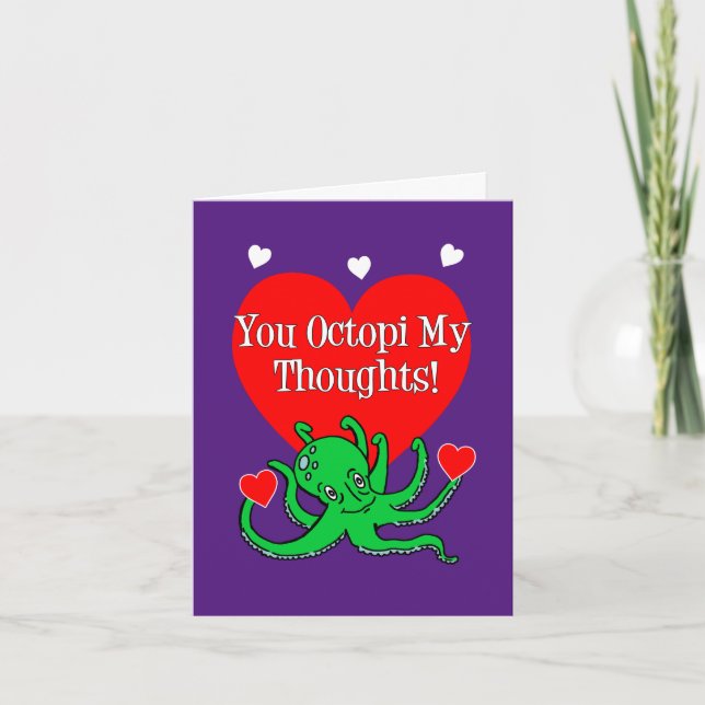 Tarjeta Festiva Octopi My Thoughts Octopus (Anverso)