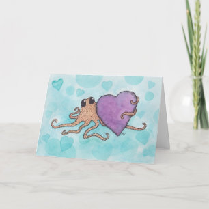 Tarjeta Festiva Octopus de Valentine Heart