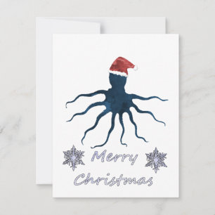 Tarjeta Festiva Octopus navidades