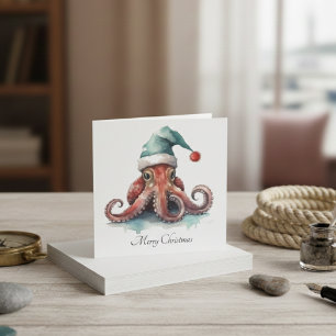 Tarjeta Festiva Octopus navidades, personalizable