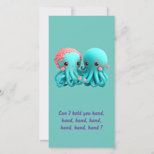 Tarjeta Festiva Octopus Valentine humorístico (Anverso)