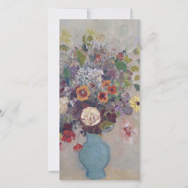 Tarjeta Festiva Odilon Redon - Vase De Flores (Anverso)