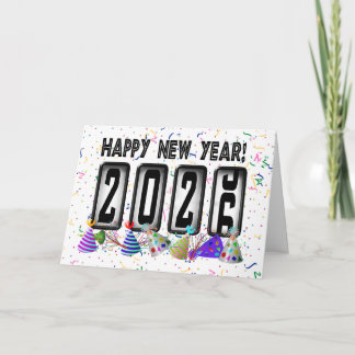 Tarjeta Festiva Odómetro Feliz Año Nuevo 2026