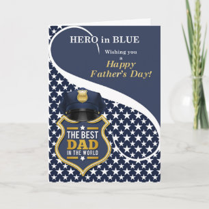 Tarjeta Festiva Oficial de Policía Día del Padre Mejor Papá del Mu