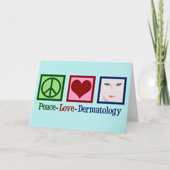 Tarjeta Festiva Oficina de Dermatología de Peace Love Dermatology (Anverso)