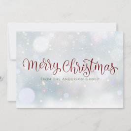 Tarjeta Festiva Oficina de Snowflakes Christmas Script