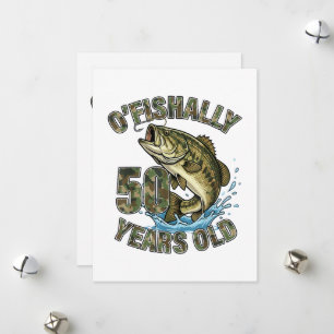 Tarjeta Festiva OFishally 50 años amante de la pesca cumpleaños 50