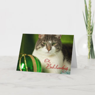 Tarjeta Festiva Oh, Bah Humbug Cat Card