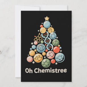 Tarjeta Festiva Oh Chemistree Ciencia Laboratorio de Química Navid