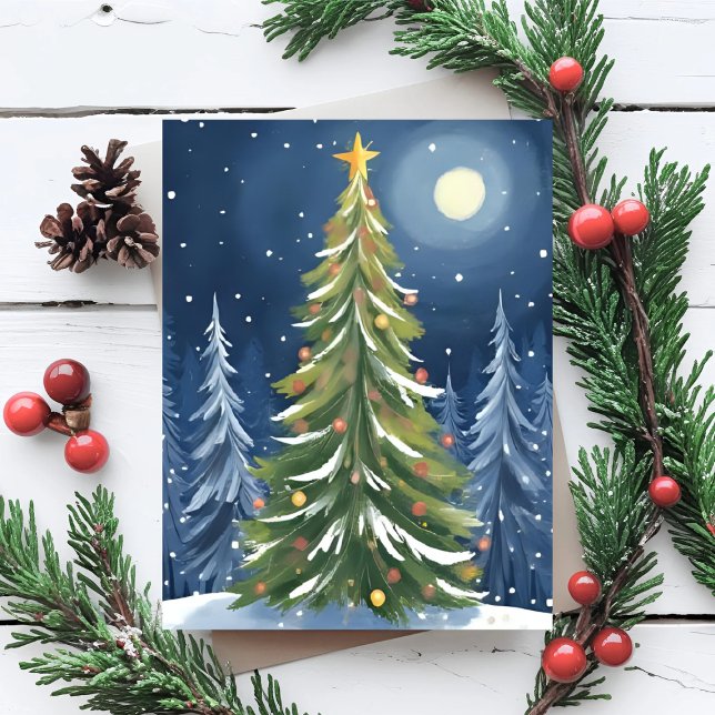 Tarjeta Festiva Oh Christmas Tree | Snowy Winter Wonderland (Subido por el creador)