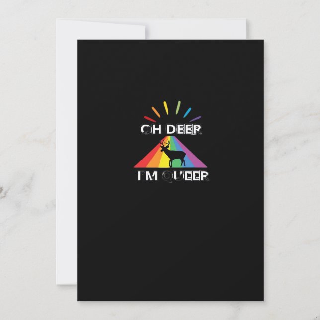 Tarjeta Festiva Oh Ciervo Queer Diseño Estético de Moda (Anverso)