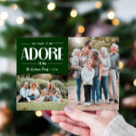 Tarjeta Festiva Oh Come Déjennos Adorarle A Él Cristiano VERDE 2 F<br><div class="desc">¿Buscando la manera perfecta de compartir tu fe y espíritu festivo de estos Navidades? Nuestra tarjeta de Navidades cristianos "Oh Come Let Us Adore Him" está aquí para hacer sus celebraciones extra especiales. Muestra tus preciados recuerdos con ranuras para fotos de retrato y de paisajes. Añade el nombre de tu...</div>