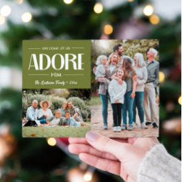 Tarjeta Festiva Oh Come Let Us Adore Him SAGE Christian 2 Photo