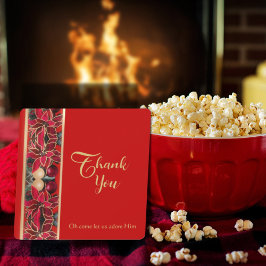 Tarjeta Festiva Oh Come Let Us Adore Him Thank You