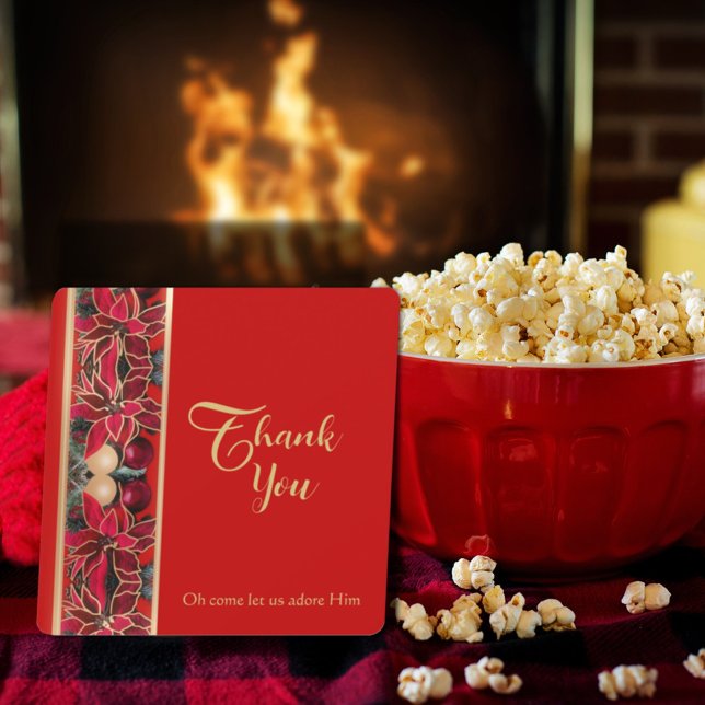 Tarjeta Festiva Oh Come Let Us Adore Him Thank You (Subido por el creador)