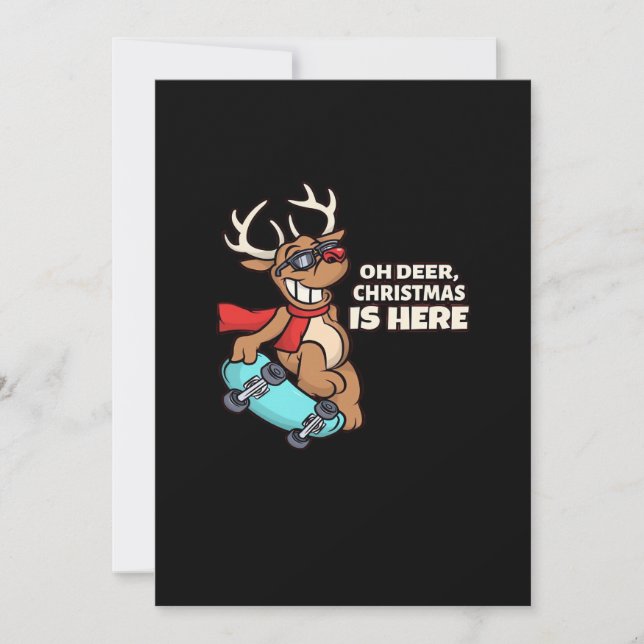 Tarjeta Festiva Oh Deer Christmas Celebration Holiday Design (Anverso)