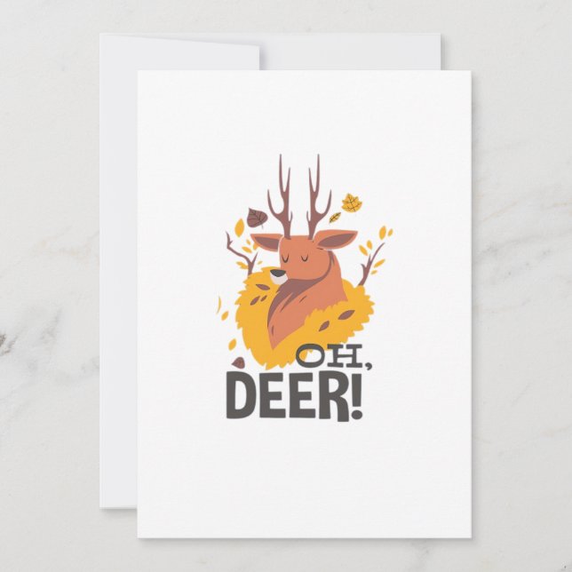 Tarjeta Festiva Oh Deer Contemporary Minimal Look (Anverso)