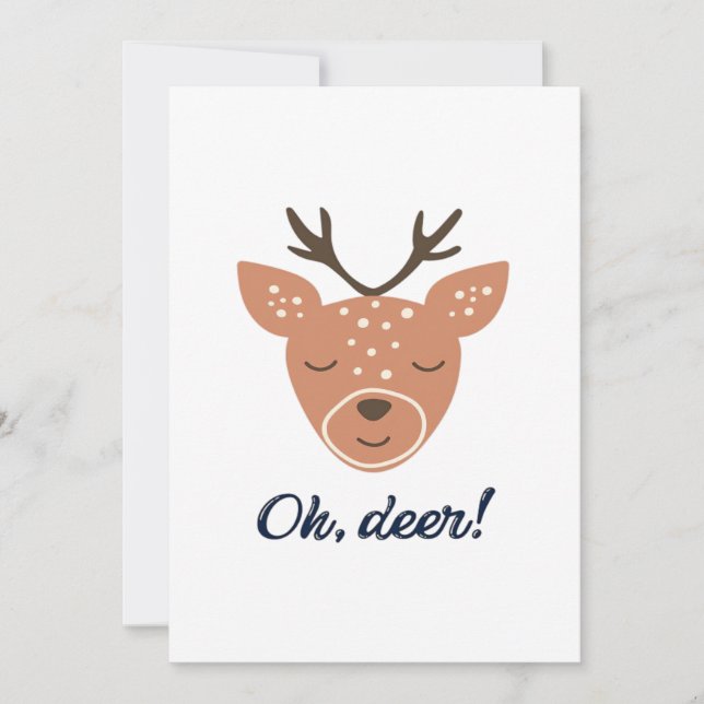 Tarjeta Festiva Oh Deer Deer Love Save The Deer CFlat Holiday Card (Anverso)