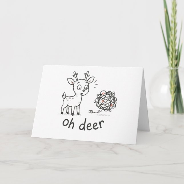 Tarjeta Festiva Oh Deer - Funny Christmas Card (Anverso)
