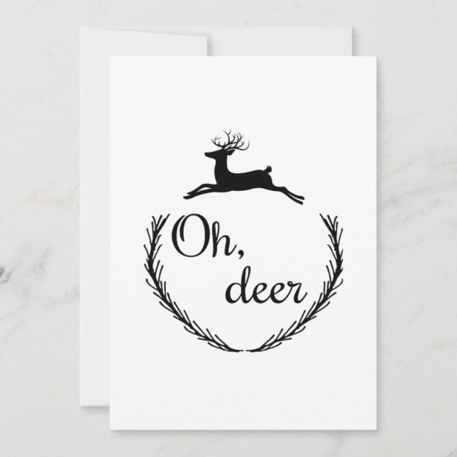 Tarjeta Festiva Oh Deer Funny Style Design (Anverso)