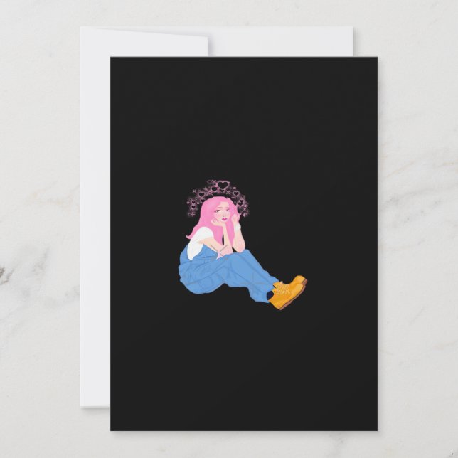 Tarjeta Festiva Oh Deer Graphic Artistic Design Flat Holiday Card (Anverso)