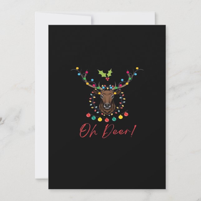 Tarjeta Festiva Oh Deer Modern Aesthetic (Anverso)
