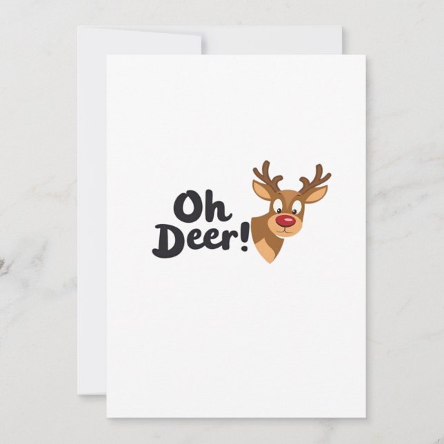 Tarjeta Festiva Oh Deer Modern Aesthetic Style (Anverso)