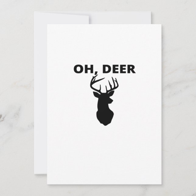 Tarjeta Festiva Oh Deer Oh Dear Whimsical Art StyFlat Holiday Card (Anverso)