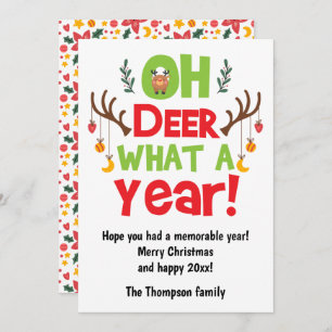 Tarjeta Festiva Oh Deer Qué Año 2024 Navidades De Renos
