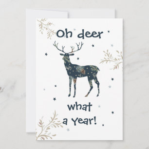 Tarjeta Festiva Oh Deer Qué Año Navidades Cuarentena 2020