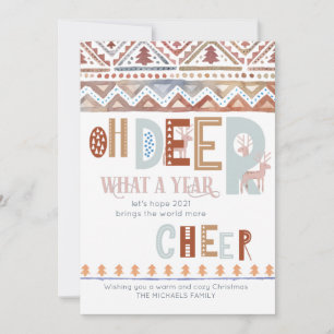 Tarjeta Festiva Oh Deer Qué Año Nordic Fairisle