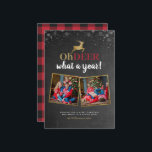 Tarjeta Festiva ¡Oh Deer Qué Año! Tartan Chalkboard 2 Foto<br><div class="desc">Esta tarjeta fotográfica de vacaciones es perfecta para cualquier familia que desee enviar una divertida y moderna tarjeta de fotos de Navidad. Este diseño presenta "Oh ciervo, ¡qué año!" en una mezcla de letras modernas y escritura manuscrita con un reno en la parte superior en un guión falso de Relieve...</div>