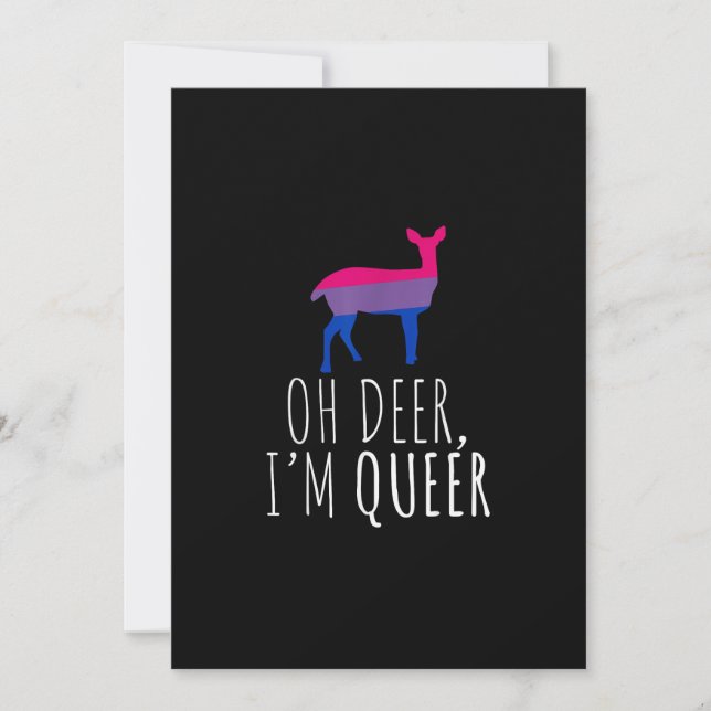 Tarjeta Festiva Oh Deer Queer Bisexual Pride Gay Flat Holiday Card (Anverso)
