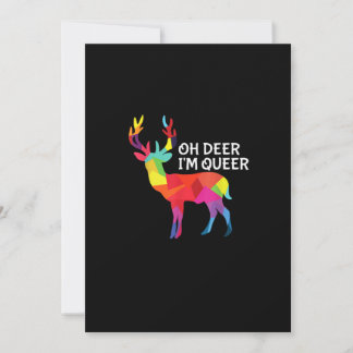 Tarjeta Festiva Oh Deer Queer Funny Pun LGBT Pride Design
