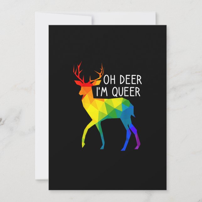 Tarjeta Festiva Oh Deer Queer LGBTQ Pride Celebration Month (Anverso)