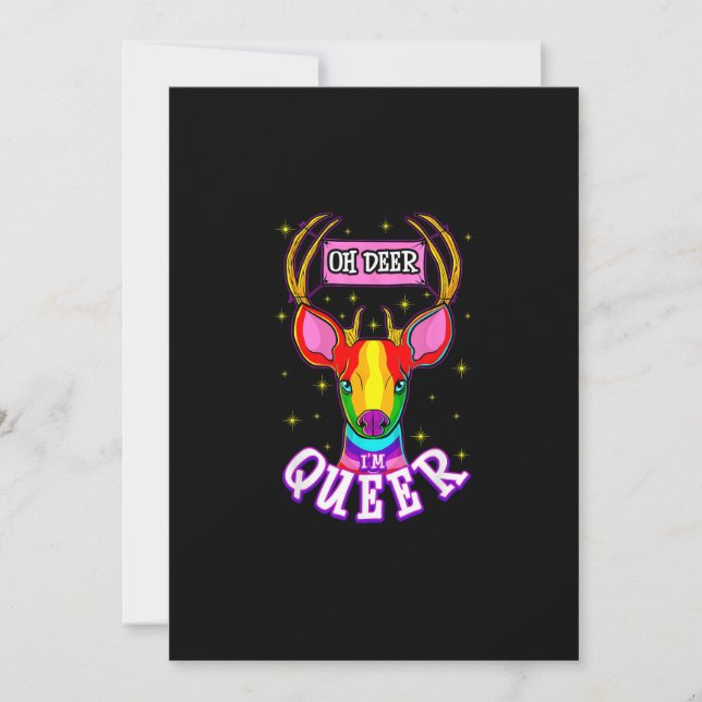 Tarjeta Festiva Oh Deer Queer Pride Month Celebration Gift (Anverso)
